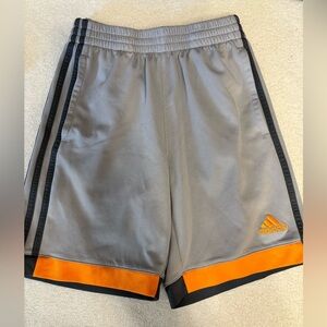 Adidas Kids Gray Shorts with Orange Trim